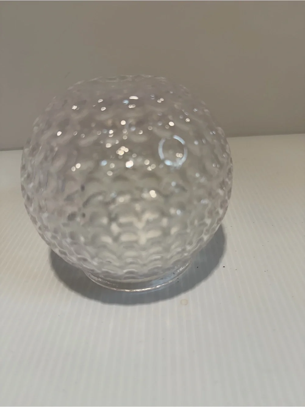 Vintage Clear Golf Ball Glass Votive Candle Holder / Fairy Lamp Shade